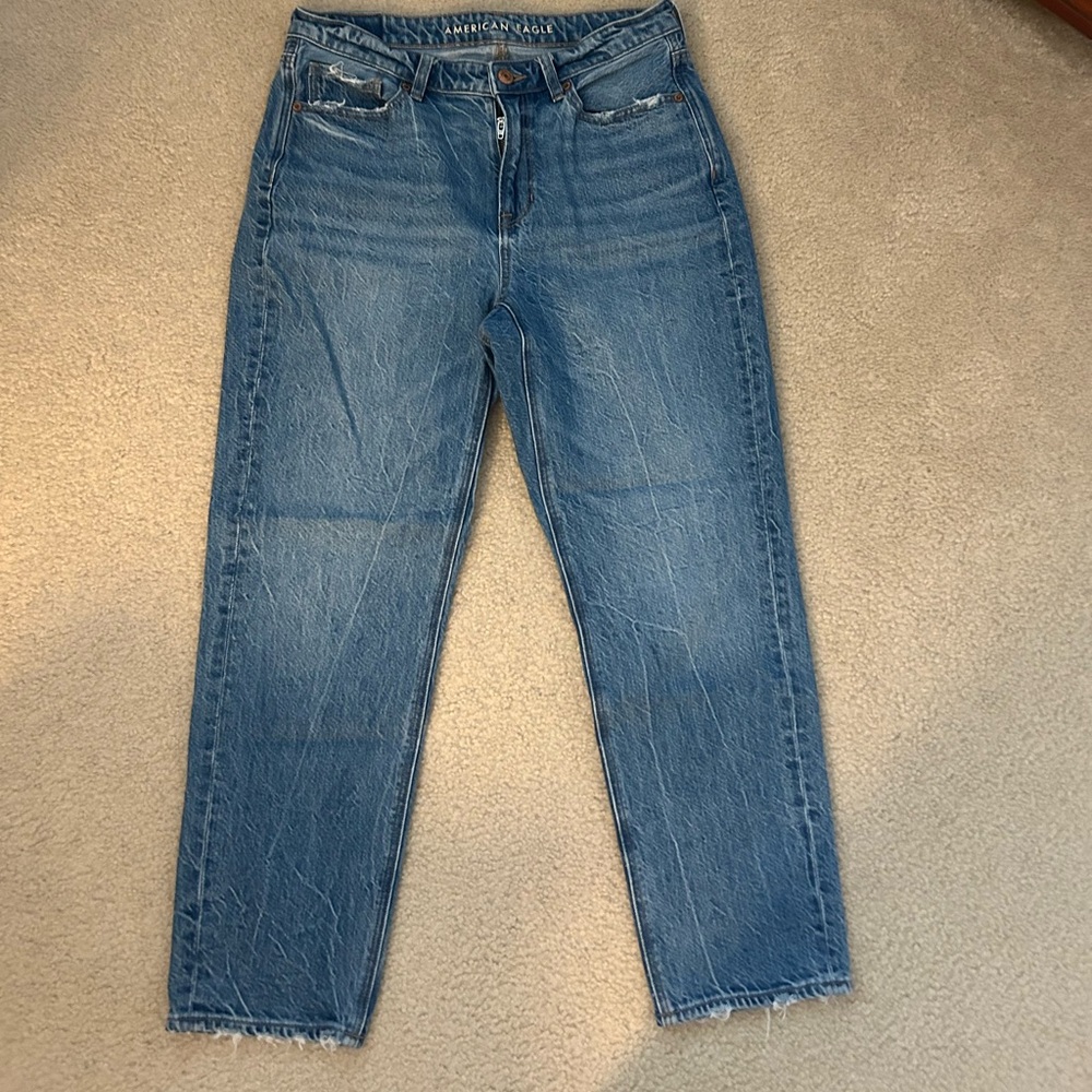 American Eagle Outfitters Women's Classic Blue Straight Leg Jeans